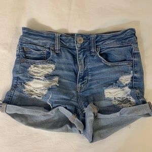 Distressed Denim Shorts